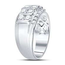 Load image into Gallery viewer, 14K White Gold Round Diamond Men's Wedding Channel Set Band Ring 2 Cttw - Splendid Jewellery