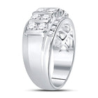 14K White Gold Round Diamond Men's Wedding Channel Set Band Ring 2 Cttw - Splendid Jewellery