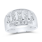 14K White Gold Round Diamond Men's Wedding Channel Set Band Ring 2 Cttw - Splendid Jewellery