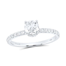 Load image into Gallery viewer, 14K White Gold Round Diamond No Halo Engagement Ring 1 Cttw - Splendid Jewellery