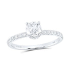 14K White Gold Round Diamond No Halo Engagement Ring 1 Cttw - Splendid Jewellery