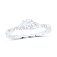 Load image into Gallery viewer, 14K White Gold Round Diamond No Halo Engagement Ring 3/8 Cttw - Splendid Jewellery