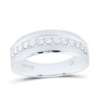 14K White Gold Round Diamond Single Row Men's Band 1/2 Cttw - Splendid Jewellery
