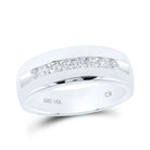 14K White Gold Round Diamond Single Row Men's Band 1/2 Cttw - Splendid Jewellery