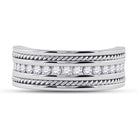 14K White Gold Round Diamond Turkish Men's Machine Set Band 1/2 Cttw - Splendid Jewellery