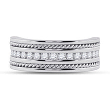 Load image into Gallery viewer, 14K White Gold Round Diamond Turkish Men's Machine Set Band 1/2 Cttw - Splendid Jewellery