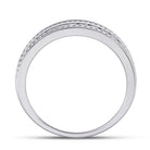 14K White Gold Round Diamond Turkish Men's Machine Set Band 1/2 Cttw - Splendid Jewellery