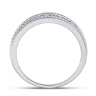 14K White Gold Round Diamond Turkish Men's Machine Set Band 1/2 Cttw - Splendid Jewellery