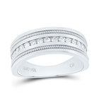 14K White Gold Round Diamond Turkish Men's Machine Set Band 1/2 Cttw - Splendid Jewellery