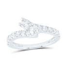 14K White Gold Round Diamond Women's 2 Stone Bridal Wedding Engagement Ring (Certified) 1 Cttw - Splendid Jewellery
