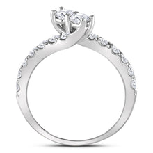 Load image into Gallery viewer, 14K White Gold Round Diamond Women's 2 Stone Bridal Wedding Engagement Ring (Certified) 1 Cttw - Splendid Jewellery