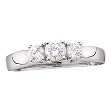 Load image into Gallery viewer, 14K White Gold Round Diamond Women's 3 Stone Bridal Wedding Engagement Ring 1 1 1/2 Cttw - Splendid Jewellery
