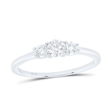 Load image into Gallery viewer, 14K White Gold Round Diamond Women's 3 Stone Bridal Wedding Engagement Ring 1/2 Cttw - Splendid Jewellery