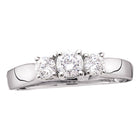 14K White Gold Round Diamond Women's 3 Stone Bridal Wedding Engagement Ring 3/4 Cttw - Splendid Jewellery
