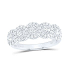 14K White Gold Round Diamond Women's 5 Stone Anniversary Ring 1 Cttw - Splendid Jewellery
