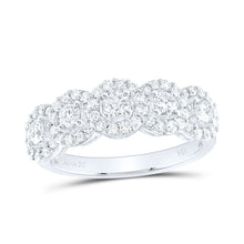 Load image into Gallery viewer, 14K White Gold Round Diamond Women's 5 Stone Anniversary Ring 1 Cttw - Splendid Jewellery