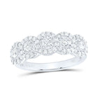 14K White Gold Round Diamond Women's 5 Stone Anniversary Ring 1 Cttw - Splendid Jewellery