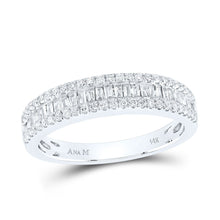 Load image into Gallery viewer, 14K White Gold Round Diamond Women's Anniversary Band Ring 1/2 Cttw - Splendid Jewellery