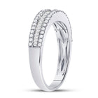14K White Gold Round Diamond Women's Anniversary Band Ring 1/2 Cttw - Splendid Jewellery