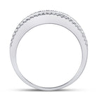 14K White Gold Round Diamond Women's Anniversary Band Ring 1/2 Cttw - Splendid Jewellery
