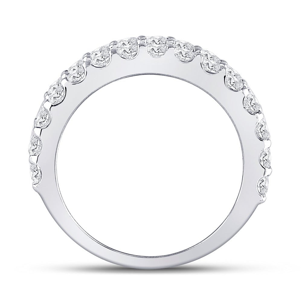 14K White Gold Round Diamond Women's Anniversary Band Ring 2 2 1/2 Cttw - Splendid Jewellery