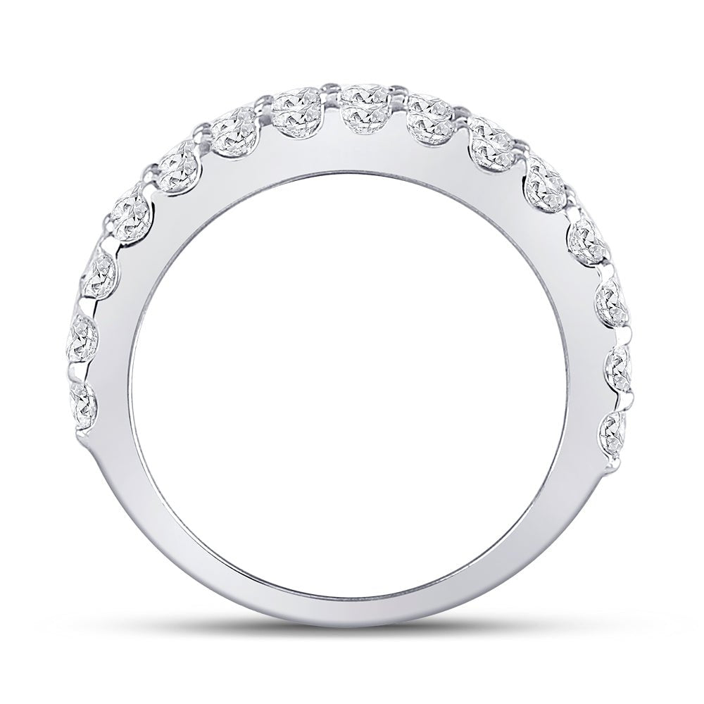 14K White Gold Round Diamond Women's Anniversary Band Ring 2 2 1/2 Cttw - Splendid Jewellery