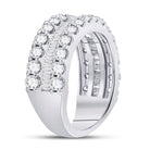 14K White Gold Round Diamond Women's Anniversary Band Ring 2 2 1/2 Cttw - Splendid Jewellery