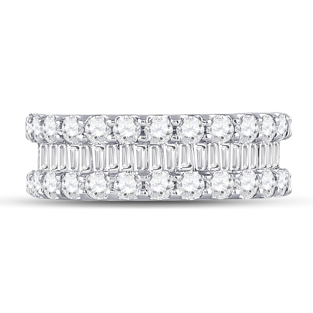 14K White Gold Round Diamond Women's Anniversary Band Ring 2 2 1/2 Cttw - Splendid Jewellery
