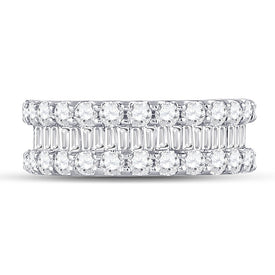 14K White Gold Round Diamond Women's Anniversary Band Ring 2 2 1/2 Cttw - Splendid Jewellery