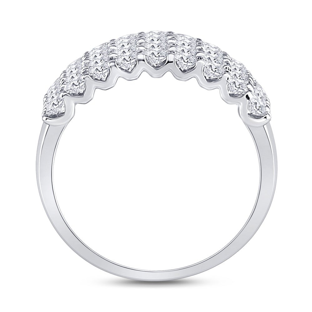 14K White Gold Round Diamond Women's Anniversary Band Ring 2 Cttw - Splendid Jewellery