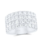 14K White Gold Round Diamond Women's Anniversary Band Ring 2 Cttw - Splendid Jewellery