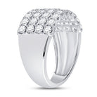 14K White Gold Round Diamond Women's Anniversary Band Ring 2 Cttw - Splendid Jewellery