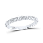 14K White Gold Round Diamond Women's Band 1/2 Cttw - Splendid Jewellery