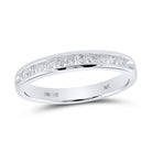 14K White Gold Round Diamond Women's Band 1/4 Cttw - Splendid Jewellery