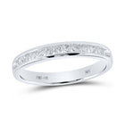 14K White Gold Round Diamond Women's Band 1/4 Cttw - Splendid Jewellery