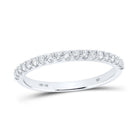 14K White Gold Round Diamond Women's Band 1/4 Cttw - Splendid Jewellery