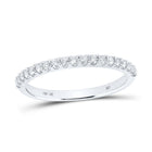 14K White Gold Round Diamond Women's Band 1/4 Cttw - Splendid Jewellery