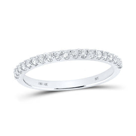 14K White Gold Round Diamond Women's Band 1/4 Cttw - Splendid Jewellery