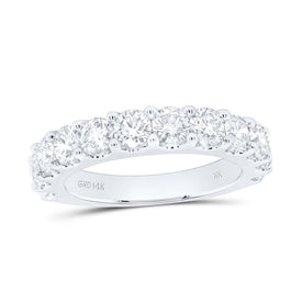 14K White Gold Round Diamond Women's Band 2 Cttw - Splendid Jewellery