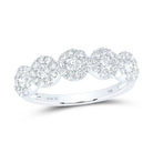 14K White Gold Round Diamond Women's Band Ring 1 Cttw - Splendid Jewellery