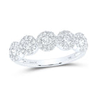 14K White Gold Round Diamond Women's Band Ring 1 Cttw - Splendid Jewellery