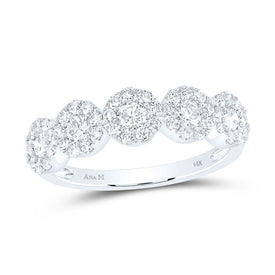 14K White Gold Round Diamond Women's Band Ring 1 Cttw - Splendid Jewellery