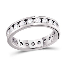Load image into Gallery viewer, 14K White Gold Round Diamond Women's Bridal Wedding Anniversary Eternity Band 1 1 1/2 Cttw - Splendid Jewellery