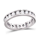 14K White Gold Round Diamond Women's Bridal Wedding Anniversary Eternity Band 1 1 1/2 Cttw - Splendid Jewellery