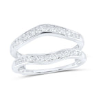 14K White Gold Round Diamond Women's Bridal Wedding Enhancer Band Wrap Ring 1/2 Cttw - Splendid Jewellery