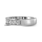 14K White Gold Round Diamond Women's Channel Set Single Row Wedding Band 1 Cttw - Splendid Jewellery