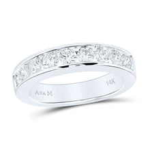 Load image into Gallery viewer, 14K White Gold Round Diamond Women's Channel Set Single Row Wedding Band 1 Cttw - Splendid Jewellery