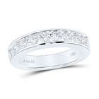 14K White Gold Round Diamond Women's Channel Set Single Row Wedding Band 1 Cttw - Splendid Jewellery