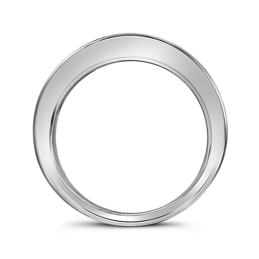 14K White Gold Round Diamond Women's Channel Set Single Row Wedding Band 1 Cttw - Splendid Jewellery