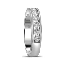 Load image into Gallery viewer, 14K White Gold Round Diamond Women's Channel Set Single Row Wedding Band 1 Cttw - Splendid Jewellery